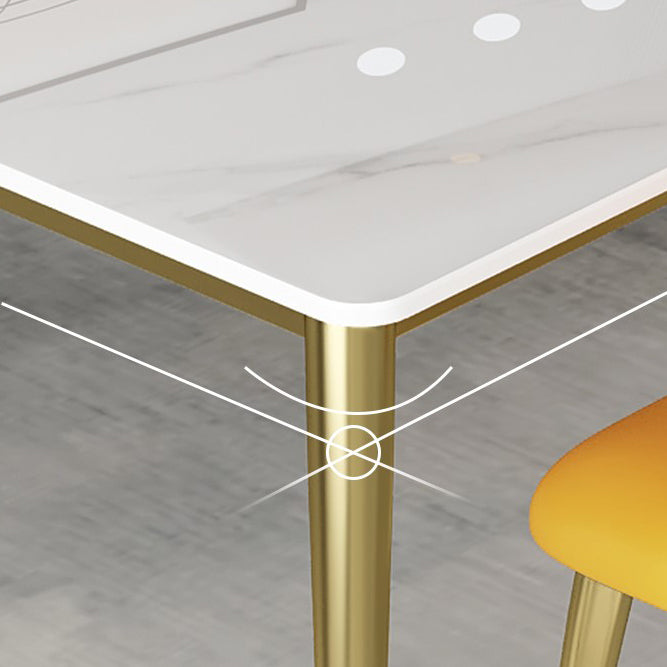Traditional Luxury 4 Legs Furniture Stone Dining Table for Dining Room Clearhalo 'Dining Tables & Seating' 'Dining Tables' 'dining_table' 'furn' 'furn_dining_table' 'Furniture' 'Kitchen & Dining Furniture' 5382214