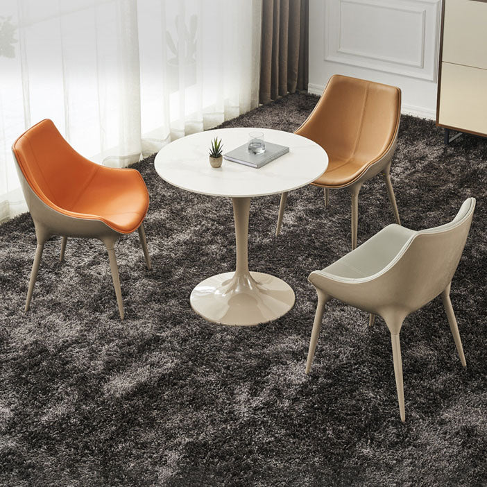 Sedia da pranzo in pelle finta sedia parsons in finitura opaca per casa