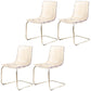 Acrylic Dining Armchair Contemporary Side Chair with Silver Base