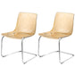 Acrylic Dining Armchair Contemporary Side Chair with Silver Base