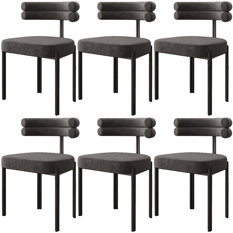 Contemporary Open Back Side Chair Upholstered Armless Dining Chair