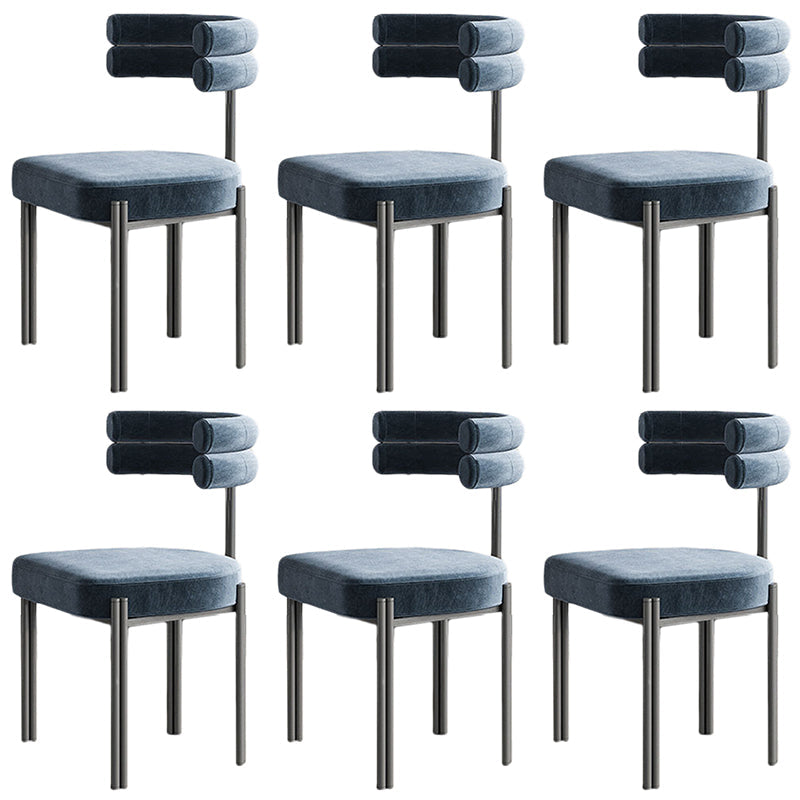 Contemporary Open Back Side Chair Upholstered Armless Dining Chair