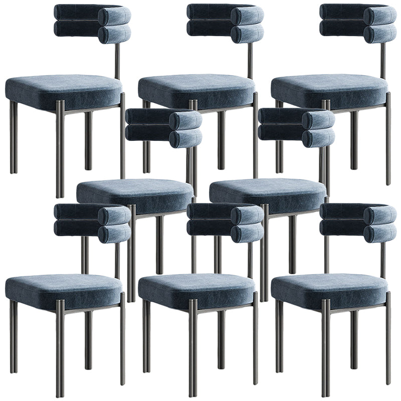 Contemporary Open Back Side Chair Upholstered Armless Dining Chair