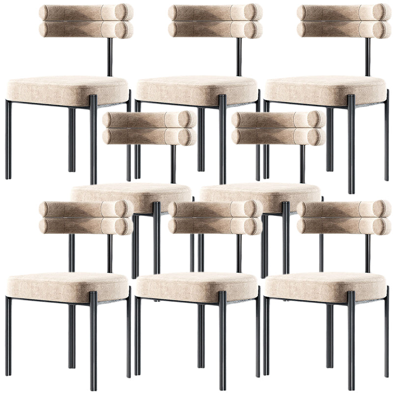 Contemporary Open Back Side Chair Upholstered Armless Dining Chair