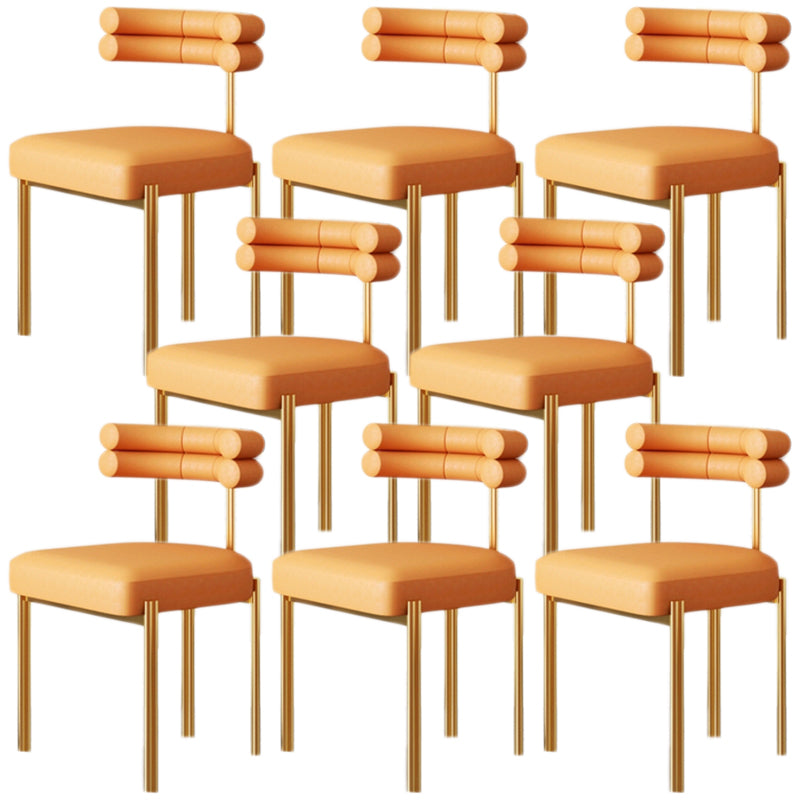 Contemporary Open Back Side Chair Upholstered Armless Dining Chair