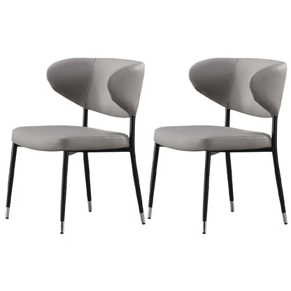 キッチン用のモダンなPUレザーダイニングチェア布張りの腕の椅子