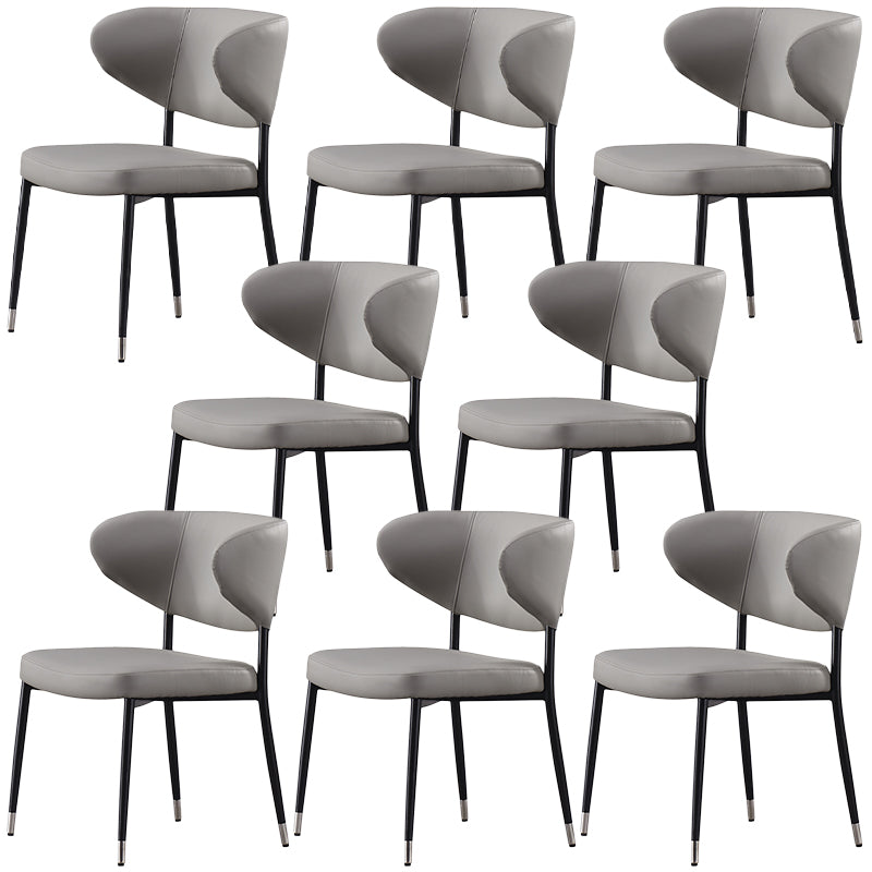 キッチン用のモダンなPUレザーダイニングチェア布張りの腕の椅子