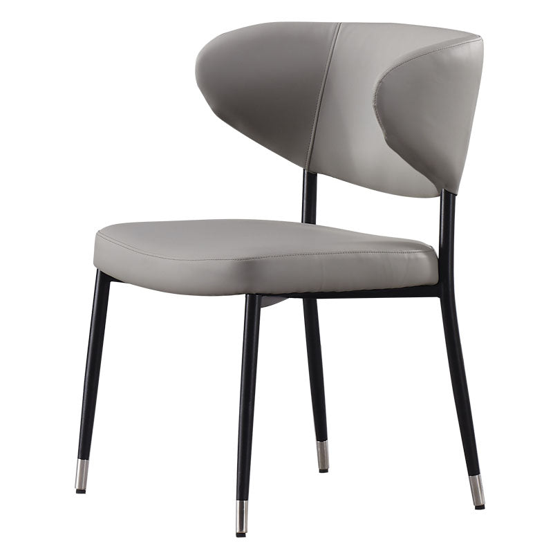 キッチン用のモダンなPUレザーダイニングチェア布張りの腕の椅子