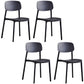 Plastic Dining Chair Open Back Dining Side Furniture in Matte Finish for Home Black 4 Piece Set Clearhalo 'Dining Chairs' 'Dining Tables & Seating' 'dining_chair' 'furn' 'furn_dining_chair' 'Furniture' 'Kitchen & Dining Furniture' 5382565
