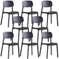 Plastic Dining Chair Open Back Dining Side Furniture in Matte Finish for Home Black 8 Piece Set Clearhalo 'Dining Chairs' 'Dining Tables & Seating' 'dining_chair' 'furn' 'furn_dining_chair' 'Furniture' 'Kitchen & Dining Furniture' 5382567