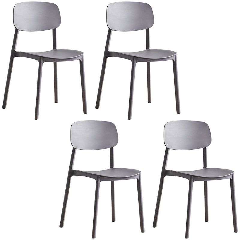 Plastic Dining Chair Open Back Dining Side Furniture in Matte Finish for Home Dark Gray 4 Piece Set Clearhalo 'Dining Chairs' 'Dining Tables & Seating' 'dining_chair' 'furn' 'furn_dining_chair' 'Furniture' 'Kitchen & Dining Furniture' 5382568