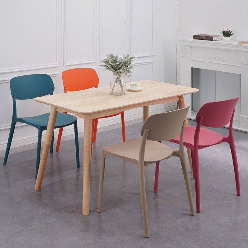 Plastic Dining Chair Open Back Dining Side Furniture in Matte Finish for Home Clearhalo 'Dining Chairs' 'Dining Tables & Seating' 'dining_chair' 'furn' 'furn_dining_chair' 'Furniture' 'Kitchen & Dining Furniture' 5382569