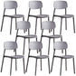 Plastic Dining Chair Open Back Dining Side Furniture in Matte Finish for Home Dark Gray 8 Piece Set Clearhalo 'Dining Chairs' 'Dining Tables & Seating' 'dining_chair' 'furn' 'furn_dining_chair' 'Furniture' 'Kitchen & Dining Furniture' 5382571