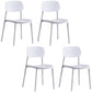 Plastic Dining Chair Open Back Dining Side Furniture in Matte Finish for Home White 4 Piece Set Clearhalo 'Dining Chairs' 'Dining Tables & Seating' 'dining_chair' 'furn' 'furn_dining_chair' 'Furniture' 'Kitchen & Dining Furniture' 5382572