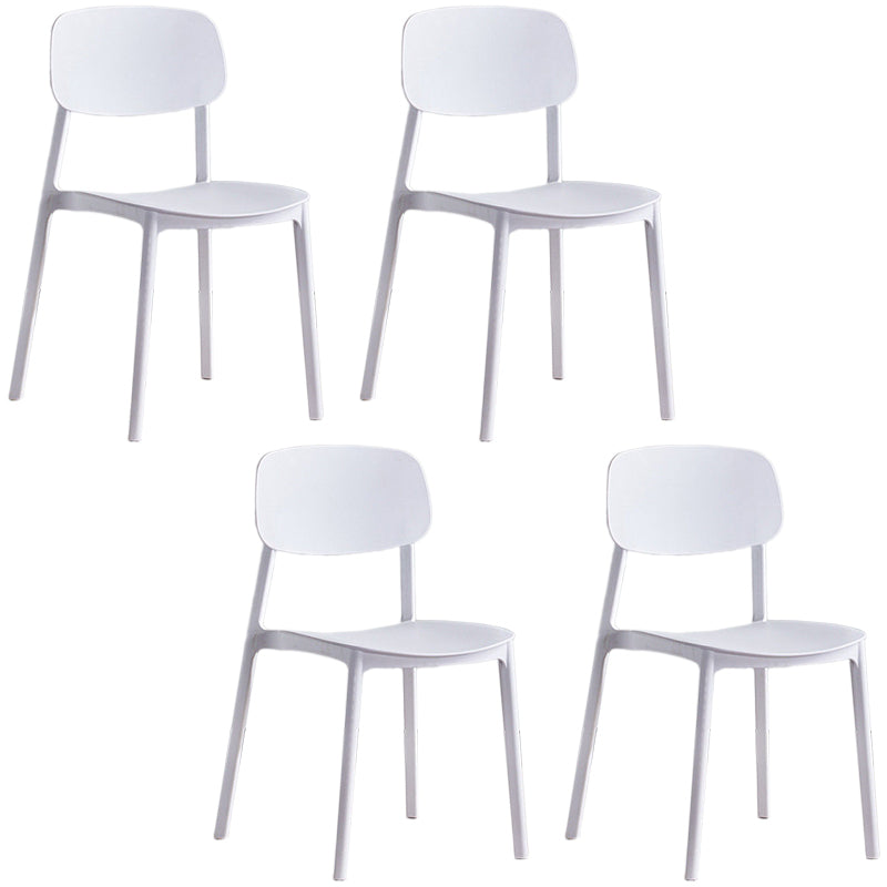 Plastic Dining Chair Open Back Dining Side Furniture in Matte Finish for Home White 4 Piece Set Clearhalo 'Dining Chairs' 'Dining Tables & Seating' 'dining_chair' 'furn' 'furn_dining_chair' 'Furniture' 'Kitchen & Dining Furniture' 5382572
