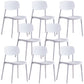 Plastic Dining Chair Open Back Dining Side Furniture in Matte Finish for Home White 8 Piece Set Clearhalo 'Dining Chairs' 'Dining Tables & Seating' 'dining_chair' 'furn' 'furn_dining_chair' 'Furniture' 'Kitchen & Dining Furniture' 5382574