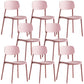Plastic Dining Chair Open Back Dining Side Furniture in Matte Finish for Home Pink 8 Piece Set Clearhalo 'Dining Chairs' 'Dining Tables & Seating' 'dining_chair' 'furn' 'furn_dining_chair' 'Furniture' 'Kitchen & Dining Furniture' 5382578