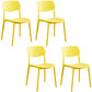 Plastic Dining Chair Open Back Dining Side Furniture in Matte Finish for Home Yellow 4 Piece Set Clearhalo 'Dining Chairs' 'Dining Tables & Seating' 'dining_chair' 'furn' 'furn_dining_chair' 'Furniture' 'Kitchen & Dining Furniture' 5382581