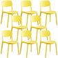 Plastic Dining Chair Open Back Dining Side Furniture in Matte Finish for Home Yellow 8 Piece Set Clearhalo 'Dining Chairs' 'Dining Tables & Seating' 'dining_chair' 'furn' 'furn_dining_chair' 'Furniture' 'Kitchen & Dining Furniture' 5382582