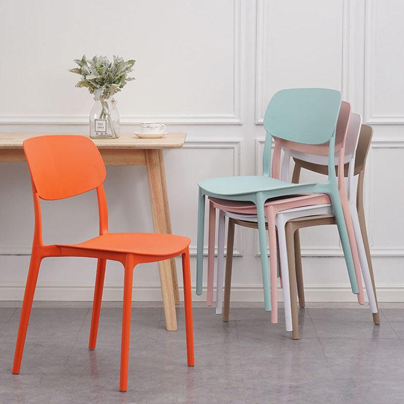 Plastic Dining Chair Open Back Dining Side Furniture in Matte Finish for Home Clearhalo 'Dining Chairs' 'Dining Tables & Seating' 'dining_chair' 'furn' 'furn_dining_chair' 'Furniture' 'Kitchen & Dining Furniture' 5382588