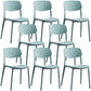 Plastic Dining Chair Open Back Dining Side Furniture in Matte Finish for Home Light Blue 8 Piece Set Clearhalo 'Dining Chairs' 'Dining Tables & Seating' 'dining_chair' 'furn' 'furn_dining_chair' 'Furniture' 'Kitchen & Dining Furniture' 5382591