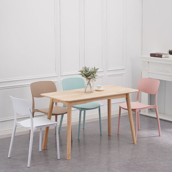 Plastic Dining Chair Open Back Dining Side Furniture in Matte Finish for Home Clearhalo 'Dining Chairs' 'Dining Tables & Seating' 'dining_chair' 'furn' 'furn_dining_chair' 'Furniture' 'Kitchen & Dining Furniture' 5382592