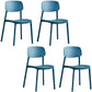 Plastic Dining Chair Open Back Dining Side Furniture in Matte Finish for Home Dark Blue 4 Piece Set Clearhalo 'Dining Chairs' 'Dining Tables & Seating' 'dining_chair' 'furn' 'furn_dining_chair' 'Furniture' 'Kitchen & Dining Furniture' 5382595