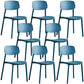 Plastic Dining Chair Open Back Dining Side Furniture in Matte Finish for Home Dark Blue 8 Piece Set Clearhalo 'Dining Chairs' 'Dining Tables & Seating' 'dining_chair' 'furn' 'furn_dining_chair' 'Furniture' 'Kitchen & Dining Furniture' 5382596
