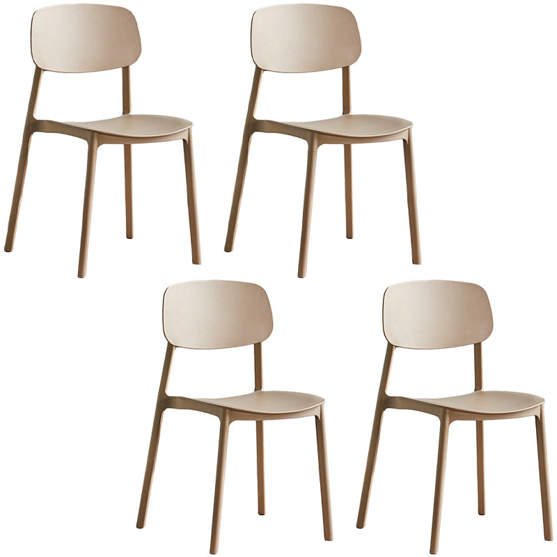 Plastic Dining Chair Open Back Dining Side Furniture in Matte Finish for Home Light Khaki 4 Piece Set Clearhalo 'Dining Chairs' 'Dining Tables & Seating' 'dining_chair' 'furn' 'furn_dining_chair' 'Furniture' 'Kitchen & Dining Furniture' 5382597