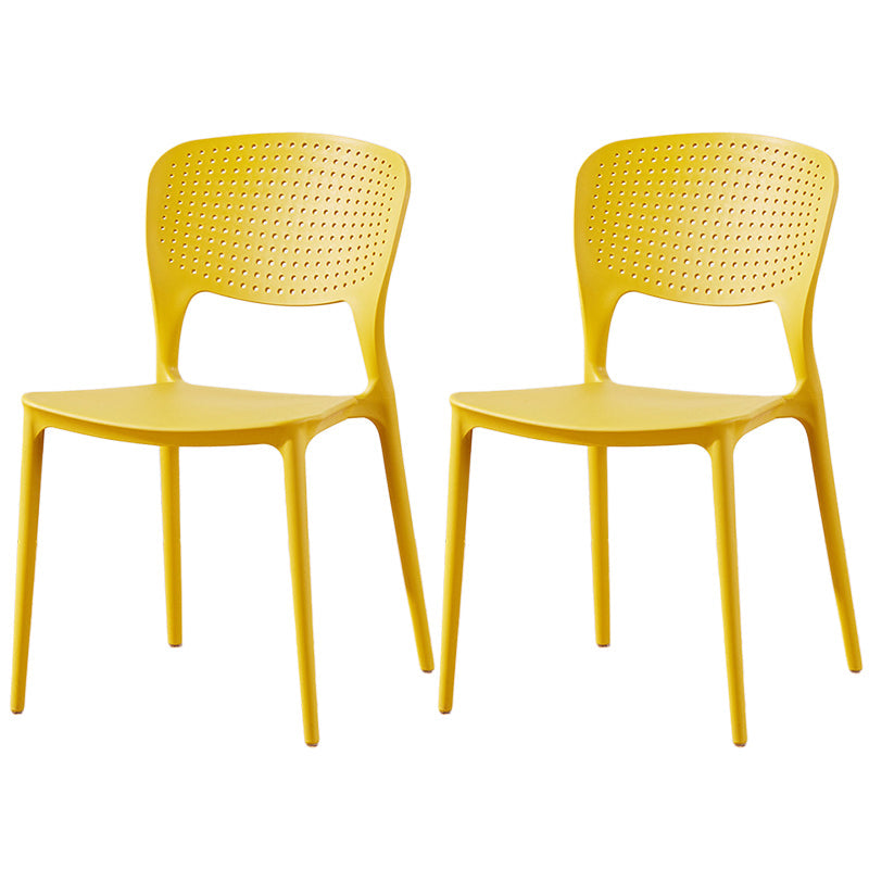 Chaise de salle à manger en plastique moderne meubles côté salle à manger arrière en finition mate pour intérieur