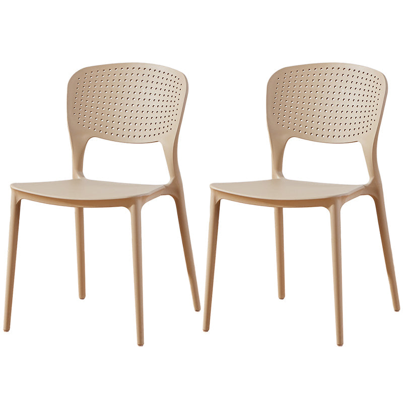 Chaise de salle à manger en plastique moderne meubles côté salle à manger arrière en finition mate pour intérieur