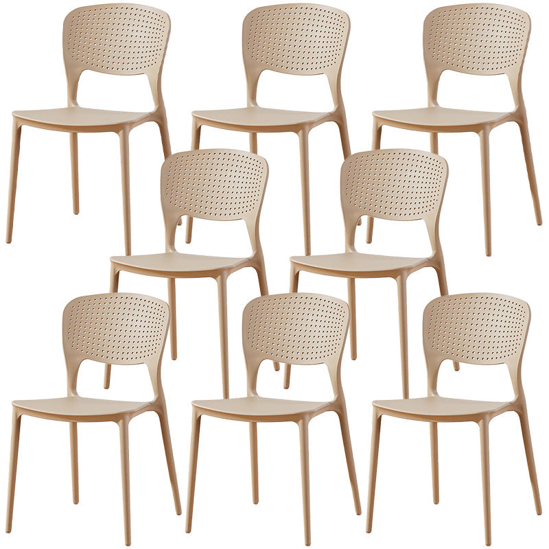 Chaise de salle à manger en plastique moderne meubles côté salle à manger arrière en finition mate pour intérieur