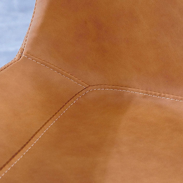 Contemporary Leather Side Chair Wingback Side Chair with Metal Base