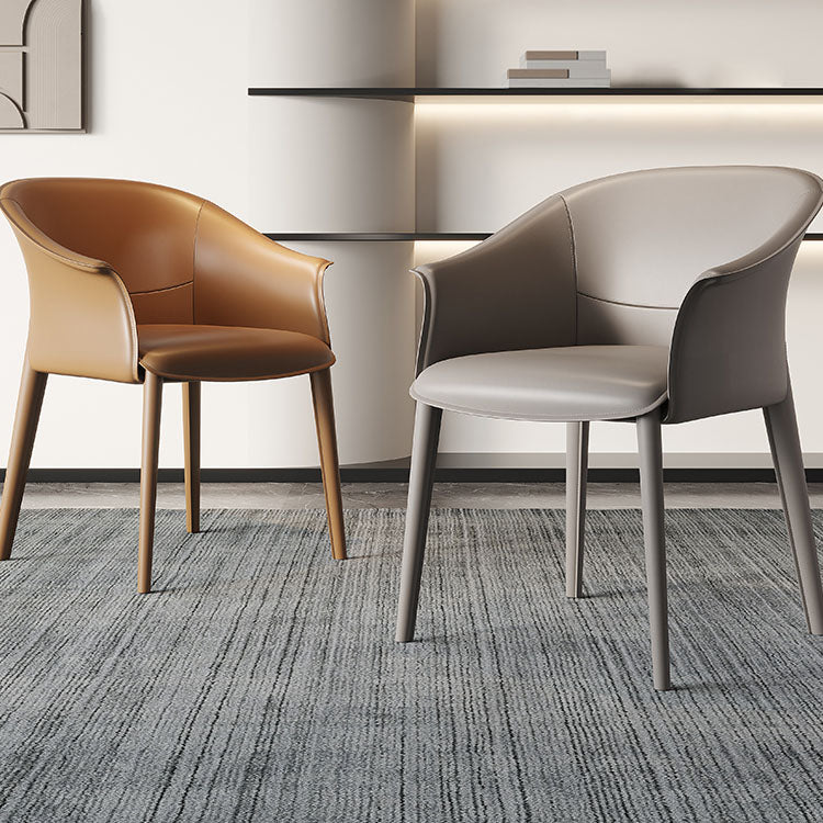 Silla de brazo de cena de cuero silla de brazo tapizado para el comedor