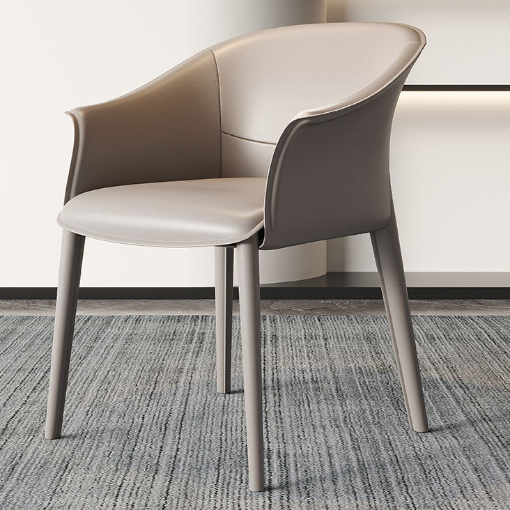 Silla de brazo de cena de cuero silla de brazo tapizado para el comedor