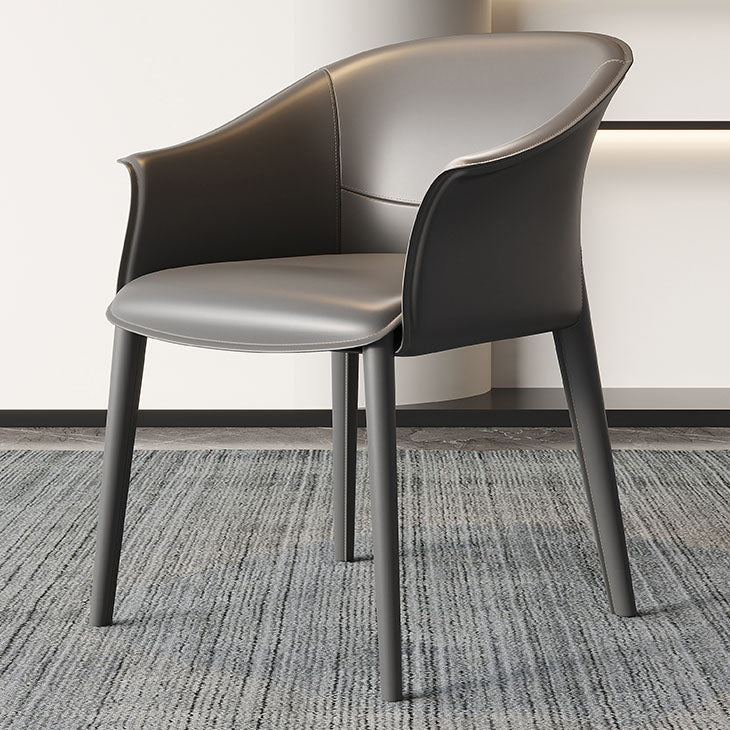 Silla de brazo de cena de cuero silla de brazo tapizado para el comedor