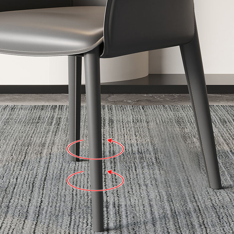 Silla de brazo de cena de cuero silla de brazo tapizado para el comedor