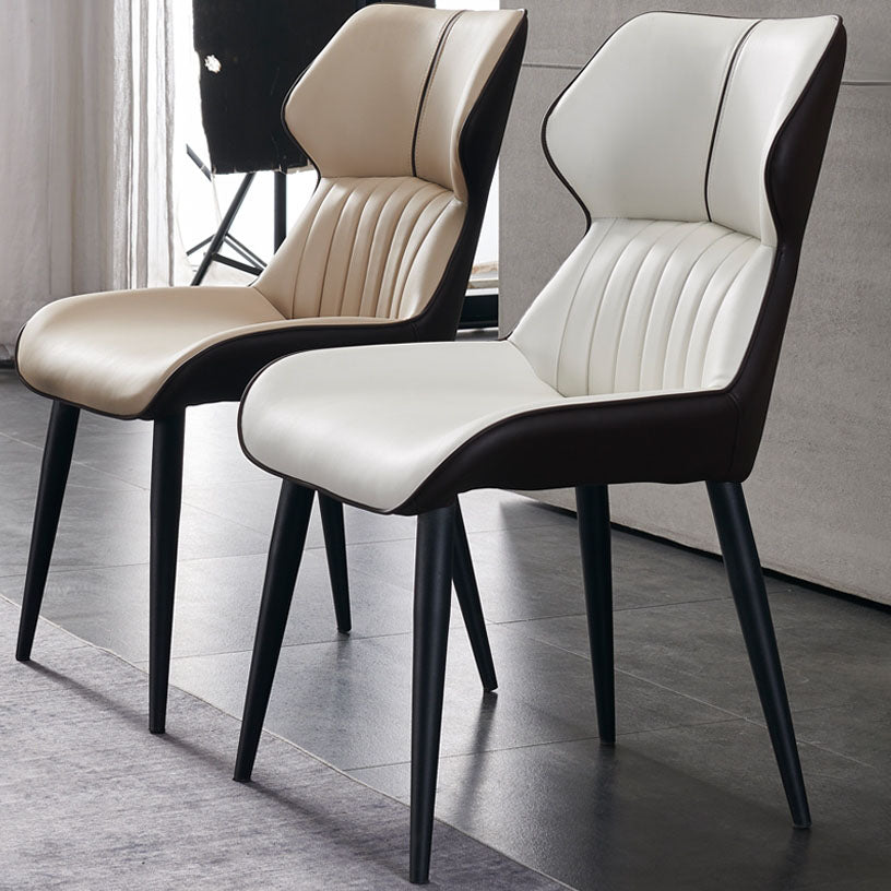 PU Leather Upholstered Dining Chair Contemporary Wingback Side Chair Clearhalo 'Dining Chairs' 'Dining Tables & Seating' 'dining_chair' 'furn' 'furn_dining_chair' 'Furniture' 'Kitchen & Dining Furniture' 5382846