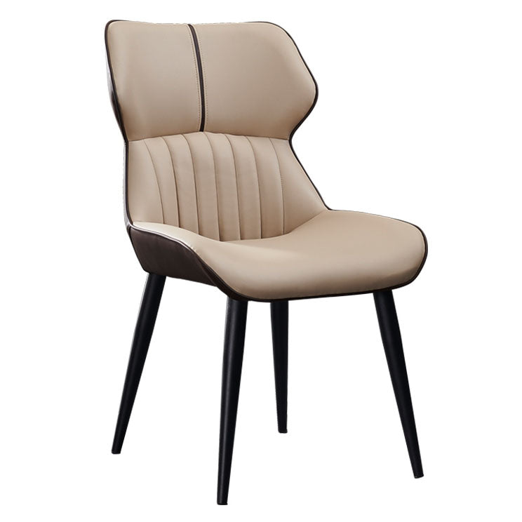 PU Leather Upholstered Dining Chair Contemporary Wingback Side Chair Clearhalo 'Dining Chairs' 'Dining Tables & Seating' 'dining_chair' 'furn' 'furn_dining_chair' 'Furniture' 'Kitchen & Dining Furniture' 5382849