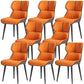 PU Leather Upholstered Dining Chair Contemporary Wingback Side Chair Orange 8 Piece Set Clearhalo 'Dining Chairs' 'Dining Tables & Seating' 'dining_chair' 'furn' 'furn_dining_chair' 'Furniture' 'Kitchen & Dining Furniture' 5382855