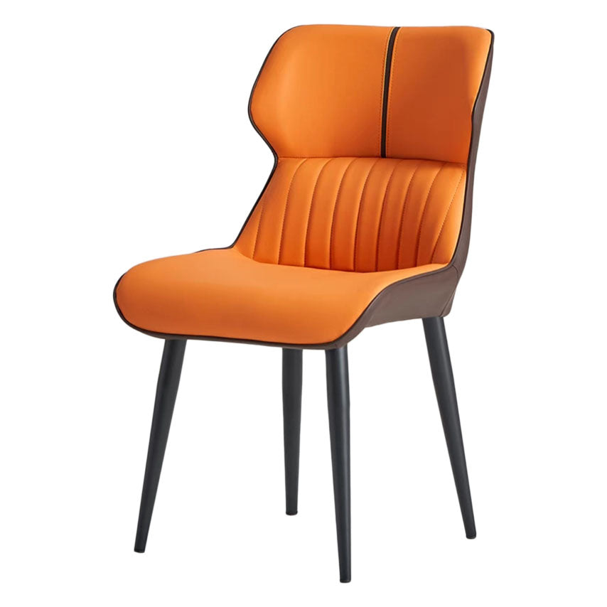PU Leather Upholstered Dining Chair Contemporary Wingback Side Chair Clearhalo 'Dining Chairs' 'Dining Tables & Seating' 'dining_chair' 'furn' 'furn_dining_chair' 'Furniture' 'Kitchen & Dining Furniture' 5382859