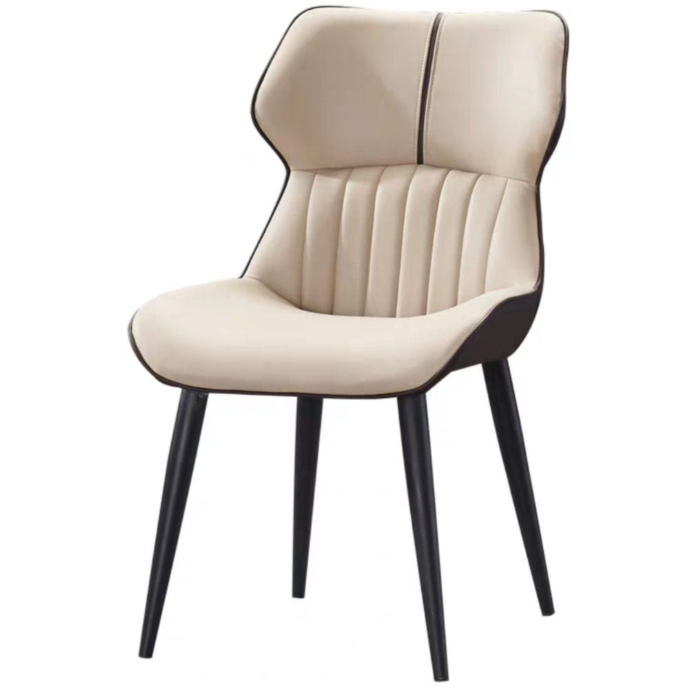 PU Leather Upholstered Dining Chair Contemporary Wingback Side Chair Clearhalo 'Dining Chairs' 'Dining Tables & Seating' 'dining_chair' 'furn' 'furn_dining_chair' 'Furniture' 'Kitchen & Dining Furniture' 5382861