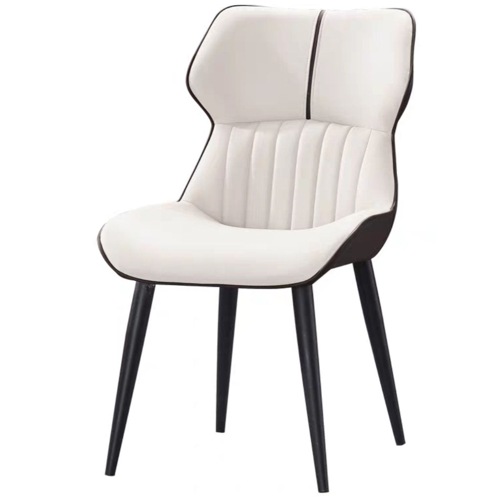 PU Leather Upholstered Dining Chair Contemporary Wingback Side Chair Clearhalo 'Dining Chairs' 'Dining Tables & Seating' 'dining_chair' 'furn' 'furn_dining_chair' 'Furniture' 'Kitchen & Dining Furniture' 5382863