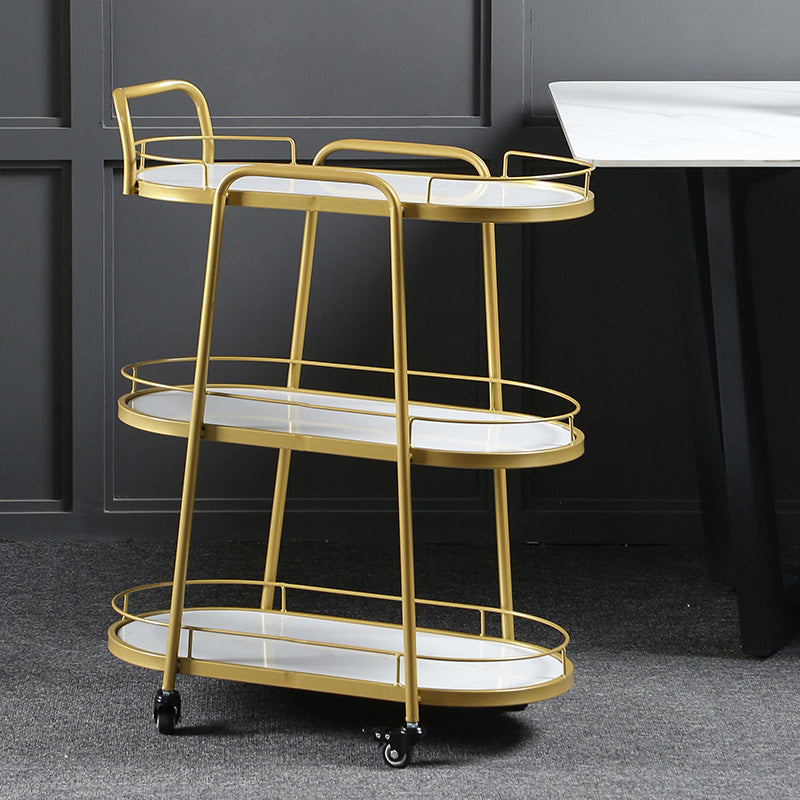 Contemporary Style Rolling Prep Table Stone Prep Table for Kitchen