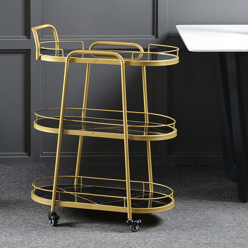 Contemporary Style Rolling Prep Table Stone Prep Table for Kitchen