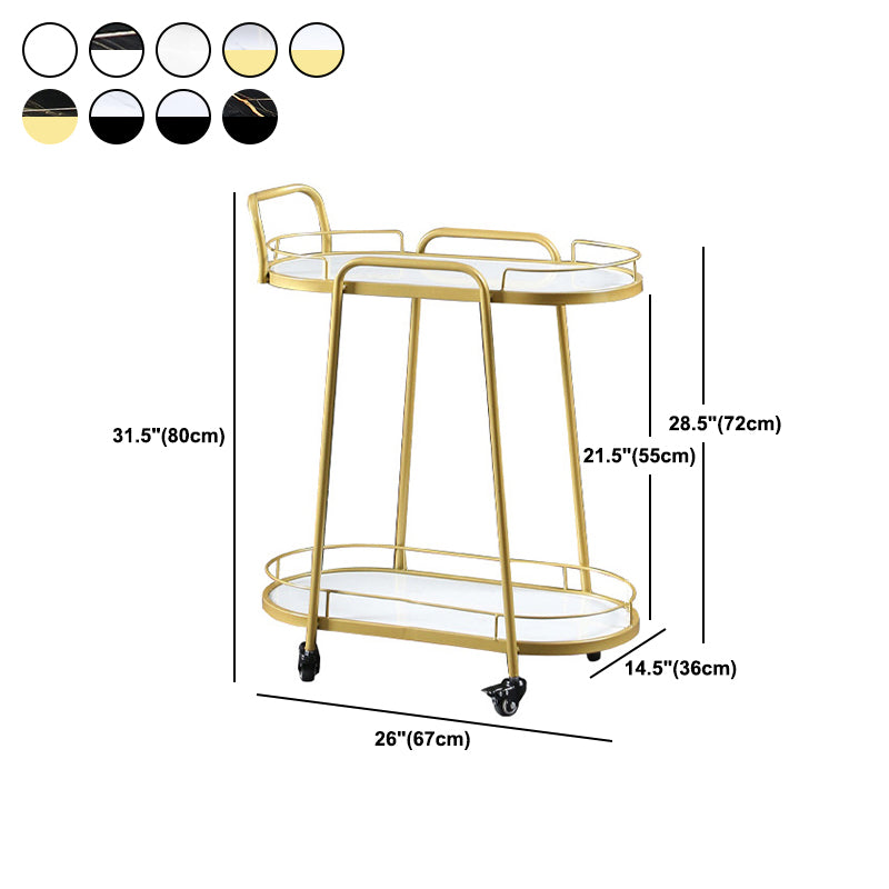 Contemporary Style Rolling Prep Table Stone Prep Table for Kitchen