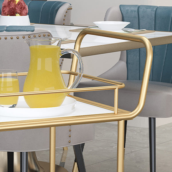 33.86"H Rolling Modern Prep Table Metal Rectangular Prep Table for Home Use Clearhalo 'furn' 'furn_kitchen_islands_carts' 'Furniture' 'Kitchen & Dining Furniture' 'Kitchen Islands & Carts' 'kitchen_islands_carts' 5383064