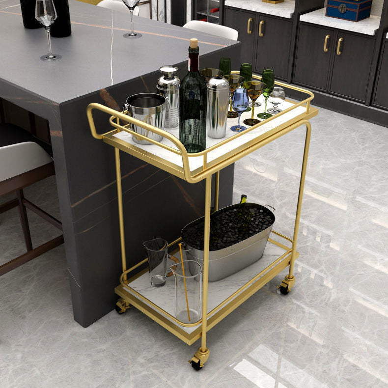 29.92"H Rolling Modern Prep Table Marble Rectangular Prep Table for Home Use