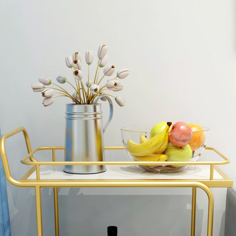 29.92"H Rolling Modern Prep Table Marble Rectangular Prep Table for Home Use