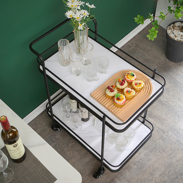 31.5"H Modern Prep Table Metal Rectangular Rolling Prep Table for Home Use